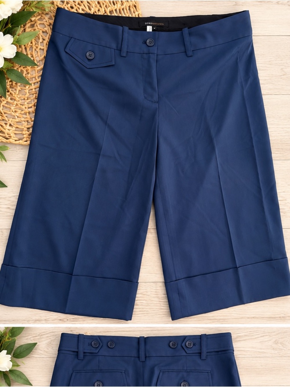 Vintage BCBGMaxazria Women’s Blue Tailored Shorts Size 6 Like New Y2K